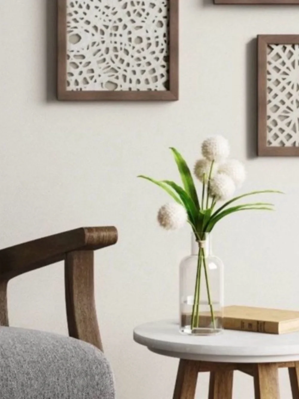 Gray Frame Wall Decor Accent 3D Geometric Art 10x10” Set Of 2 Shadowbox Wall Art